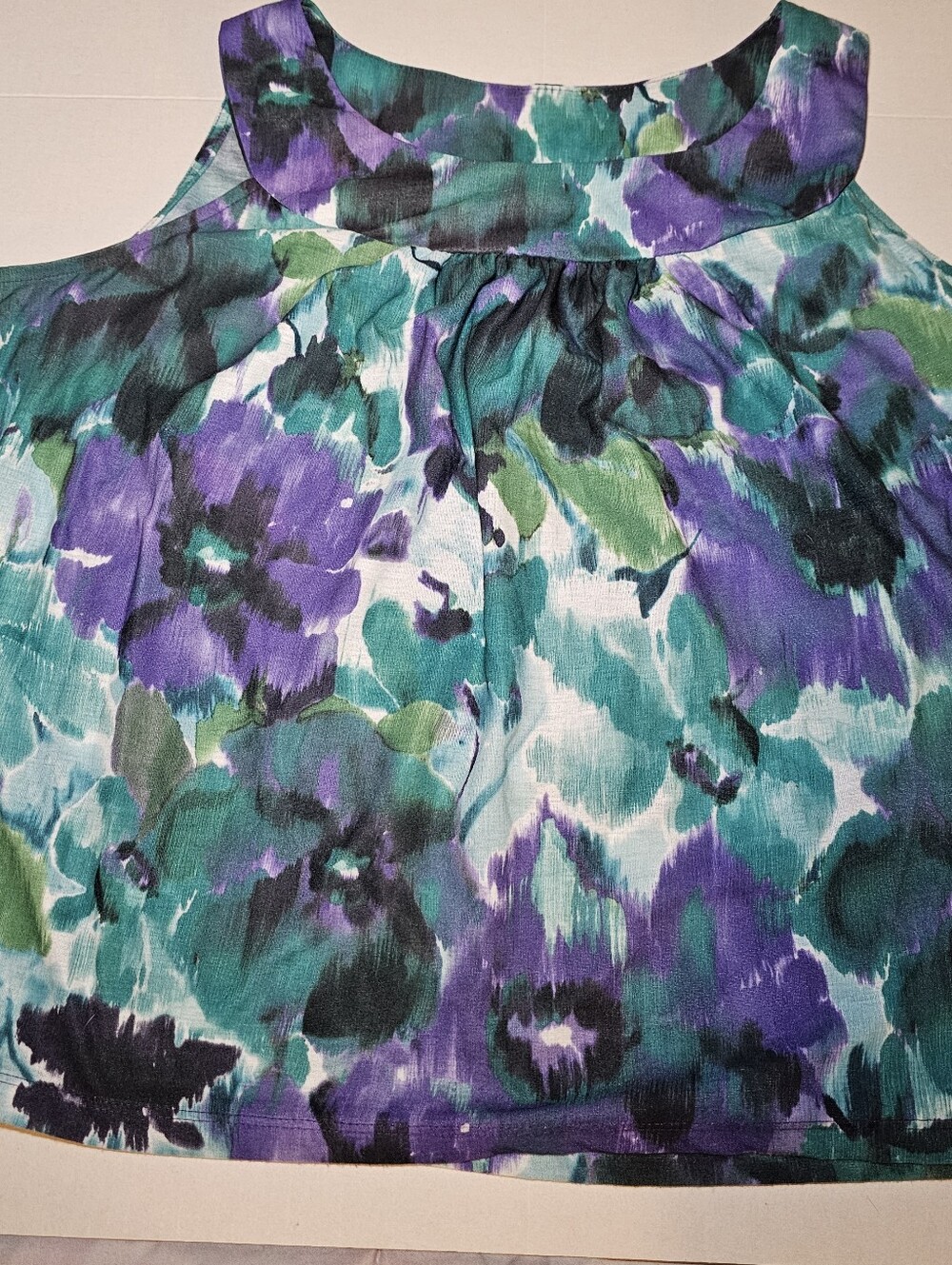 Jaclyn Smith Plus Size 2X Women's Top Floral Tank Blouse Scoop Neck.
